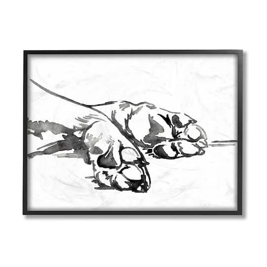 Stupell Industries Pet Animal Paws Minimal Ink Linework in Frame Wall Art